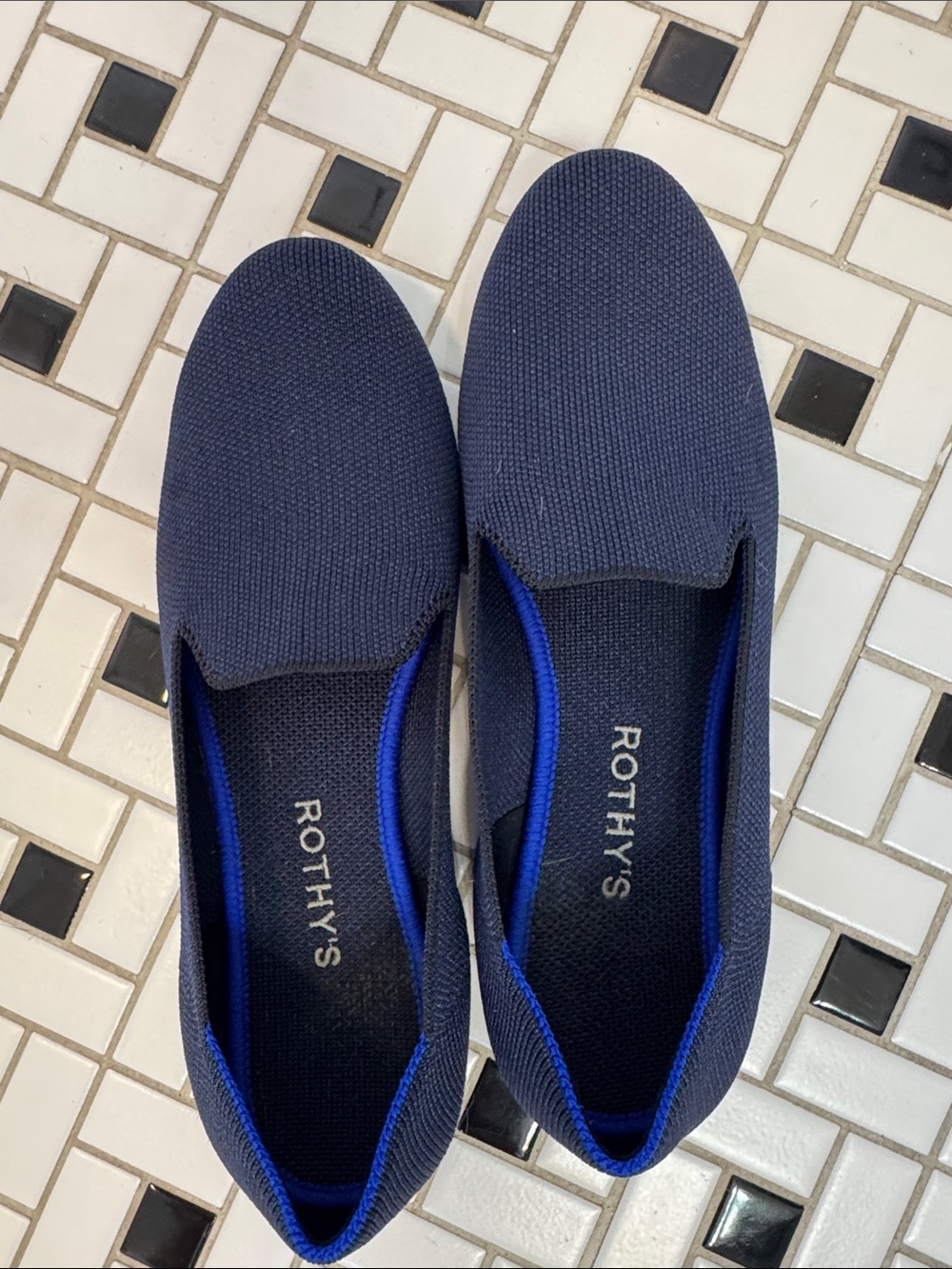 Rothy's women’s Dark Blue Knit Slip-On Loafers